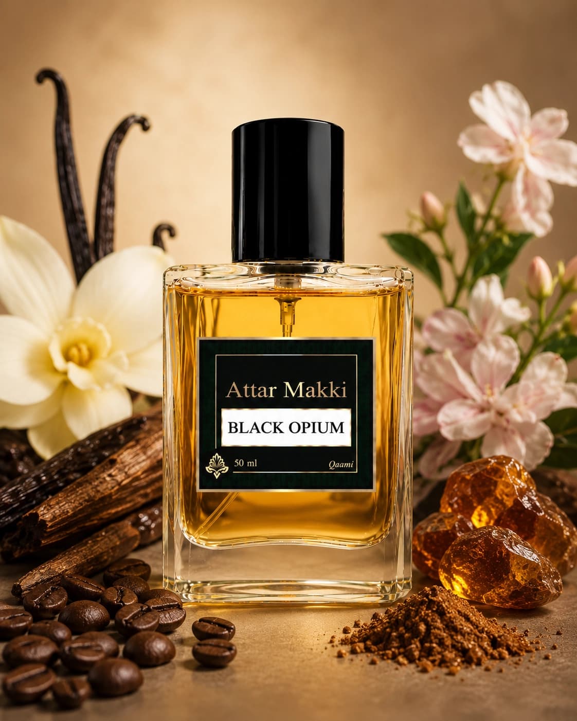 Black Opium perfume bottle — Oriental · Gourmand — Attar Makki Karachi
