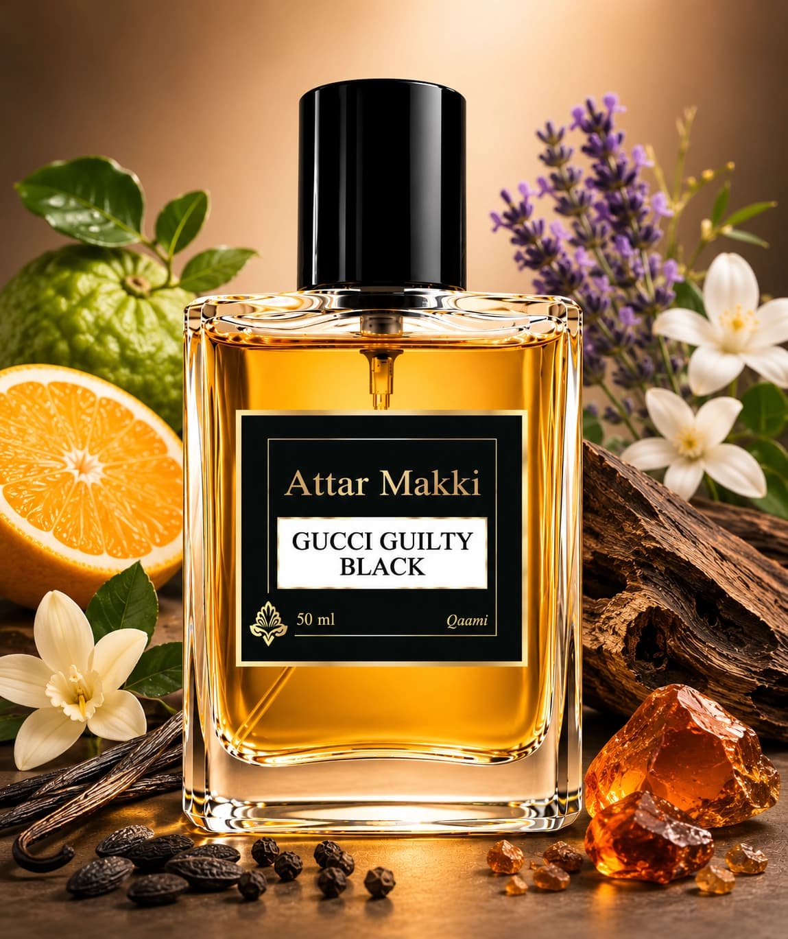 Gucci Guilty Black perfume bottle — Spicy · Leather — Attar Makki Karachi