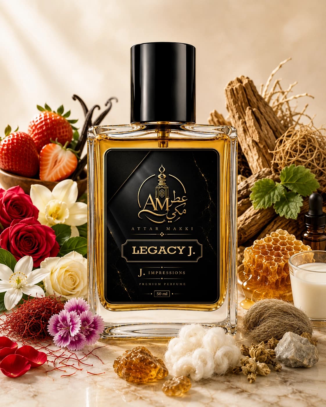 Legacy J. perfume — Oud · Amber fragrance