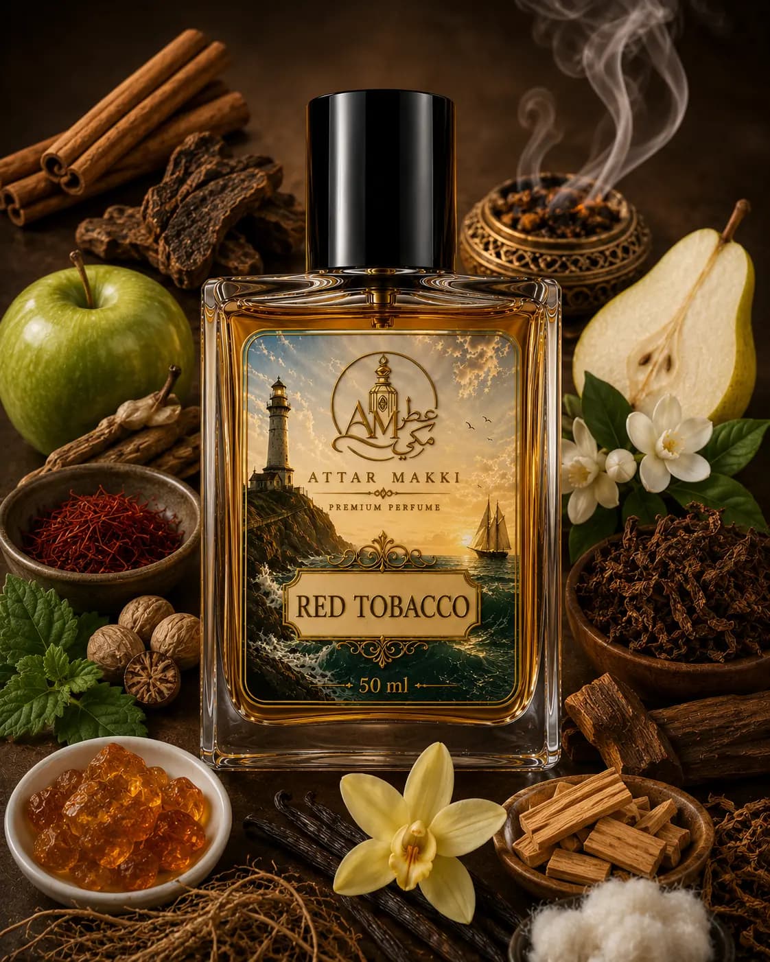 Red Tobacco perfume bottle — Gourmand · Tobacco — Attar Makki Karachi