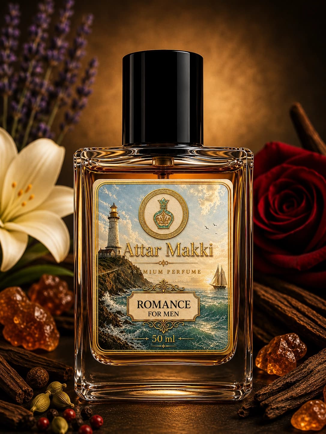 Romance For Men perfume bottle — Fresh · Woody — Attar Makki Karachi